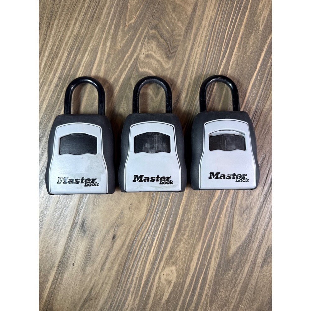 Master Lock 5400D Key Safe Box Lot of 3 Black/Grey Excellent Portable Shackle